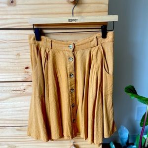 Boutique Forever 21 mustard yellow skirt linen blend